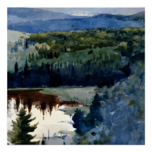 Póster Homer - Pueblo indio, Adirondacks
