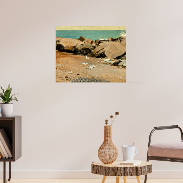 Póster Homer - Rocky Coast and Gulls, fine art (Salón 3)