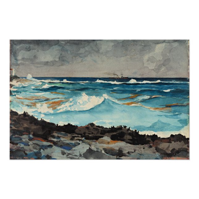 Póster Homer - Shore and Surf, Nassau (Anverso)