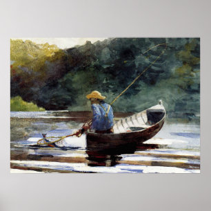 Póster Homero - Pesca de niños