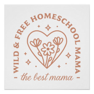 Póster Homeschool mamá mamá floral cottagecore estética