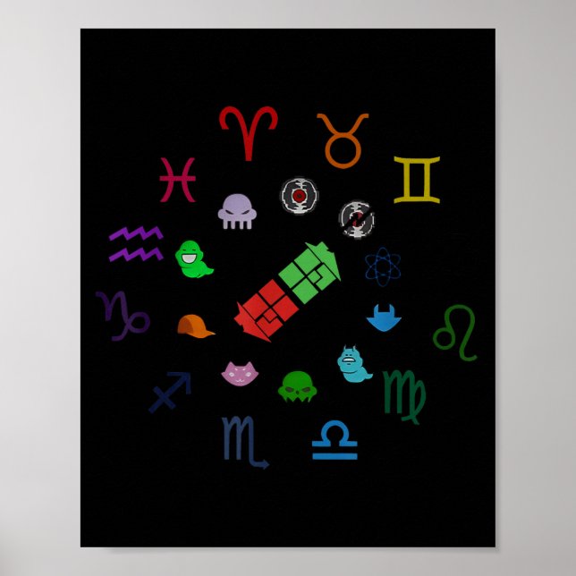 Póster Homestuck Emblems Zodiac Signs Funny Men Women Kid (Frente)