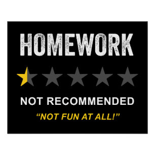 Póster Homework - No recomendado: divertida escuela sarcá