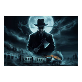 Poster Homme Noir Train 05