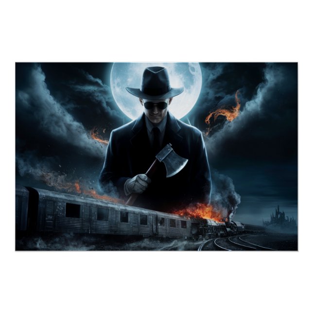 Poster Homme Noir Train 09 (Anverso)