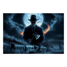 Poster Homme Noir Train 10