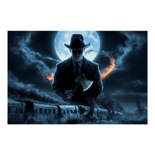 Poster Homme Noir Train 10 (Anverso)