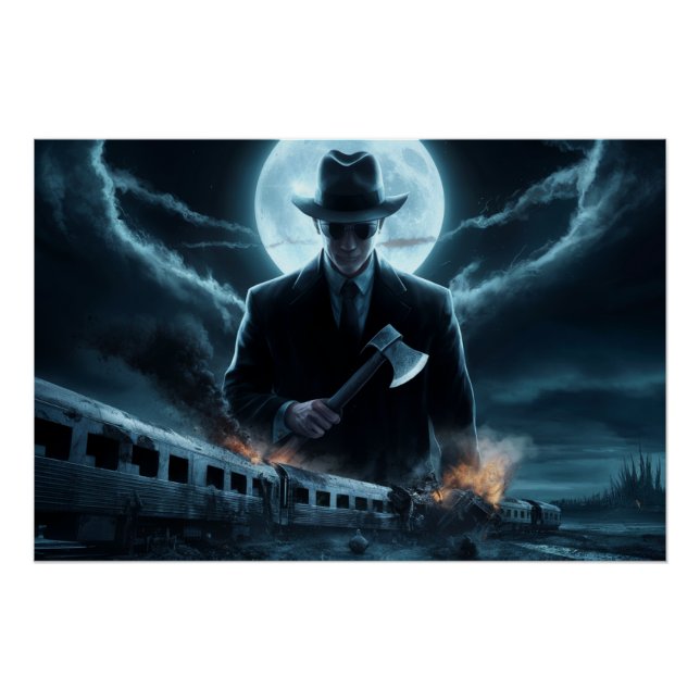 Poster Homme Noir Train 11 (Anverso)