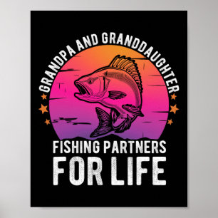 Póster Homólogos De Pesca De Abuelo Y Nieta Para Lif