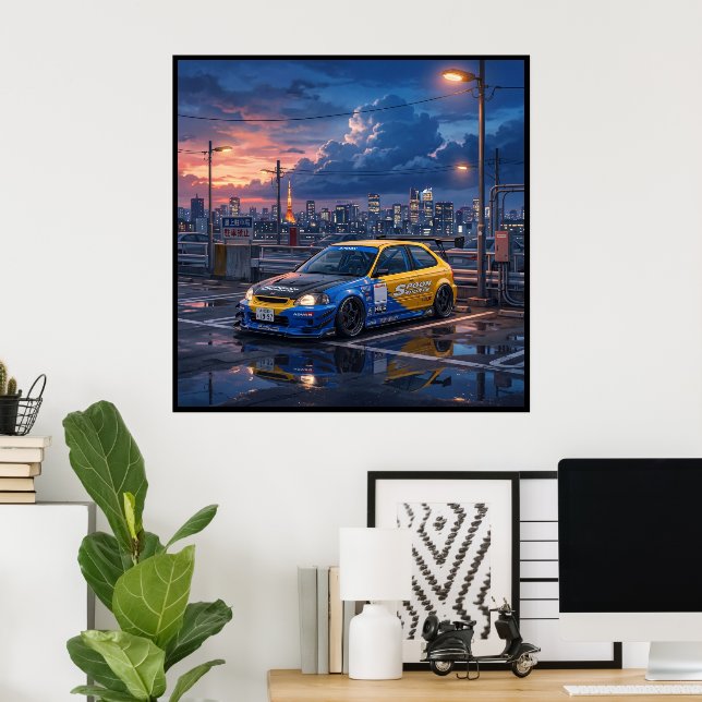 Póster Honda Civic EK9 Turismo (Oficina en casa)