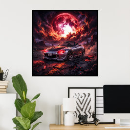 Póster Honda S2000 Bajo una Luna Carmesí