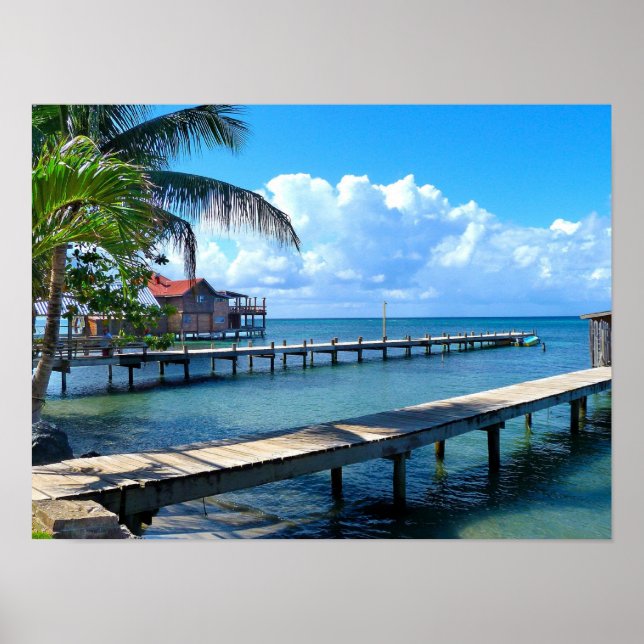 Póster Honduras - Playa Roantan (Frente)
