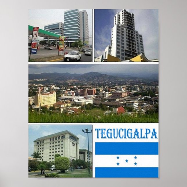 Póster Honduras - Tegugigalpa Mosaic - (Frente)