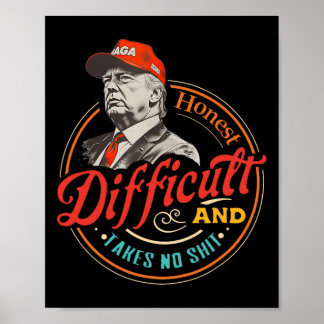 Póster Honesto Difícil Y No Se Ríe Divertido Vinta Retro