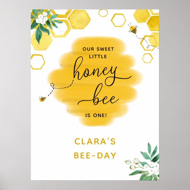 Póster Honey Bee Birthday Poster (Frente)
