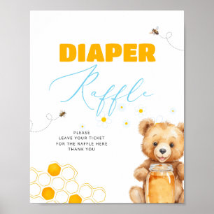 Póster Honey Bee Boy Chica Baby Shower Diaper Raffle