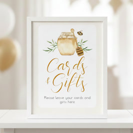 Póster Honey Bee Cards And Gift Baby Shower Table Sign