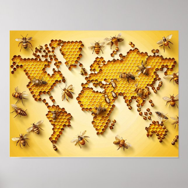 Póster Honey Bees Wall Art World Art Poster (Frente)