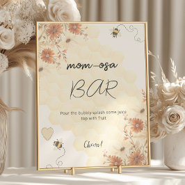 Póster Honey Boho Wildflower Baby Shower Mom-osa Bar