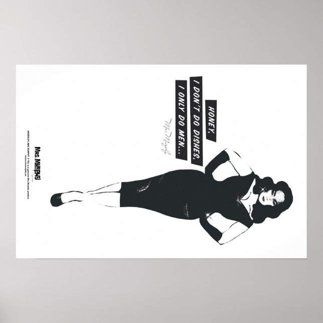 Póster Honey, I don't do dishes, I only do men... (Frente)