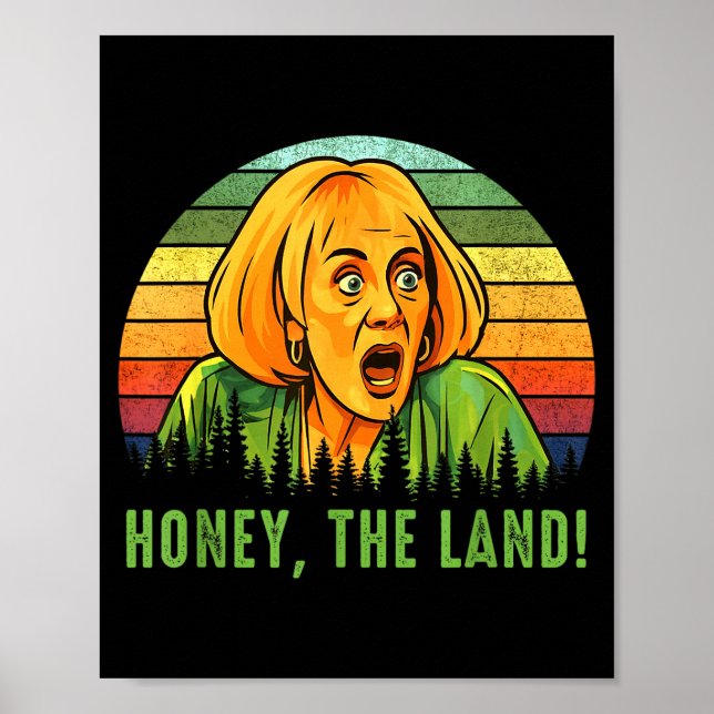 Póster Honey The Land Funny Retro Sunset Forest  (Frente)