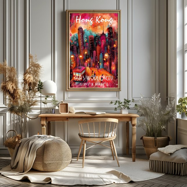 Póster Hong Kong Arte Contemporáneo en Colores Vibrantes (Subido por el creador)