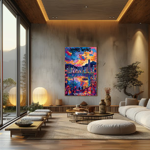 Póster Hong Kong: Asia's World City - Colores Urbanos