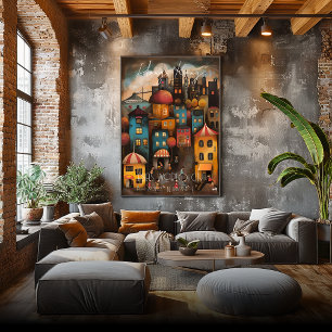 Póster Hong Kong: Asia's World City - Whimsical Art