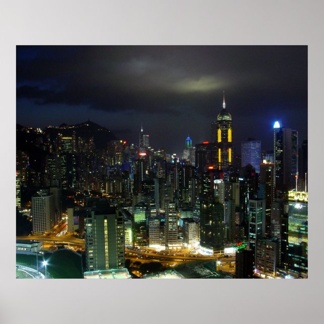Póster Hong Kong de noche (Frente)