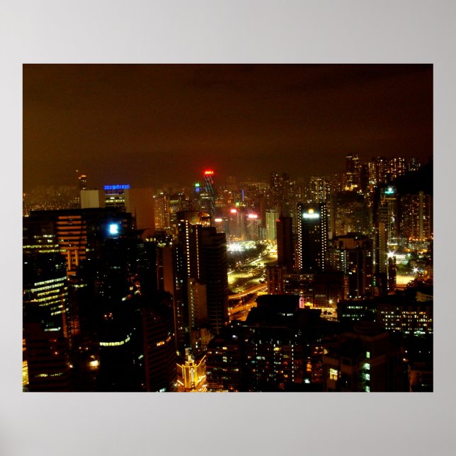 Póster Hong Kong de noche (Frente)