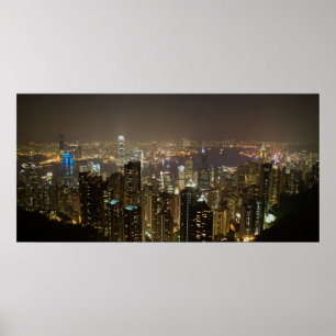 Póster Hong Kong Harbor (night scene)