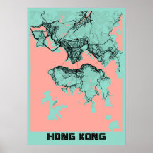 Hong Kong - Mapa de la ciudad peoyonal de Hong Kon