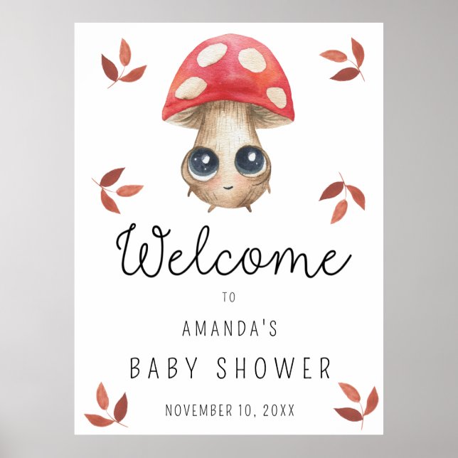 Póster Hongo cutáneo - Signo de bienvenida de Baby Shower (Frente)