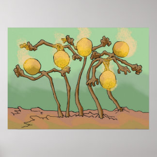 Póster hongo japonés-linterna