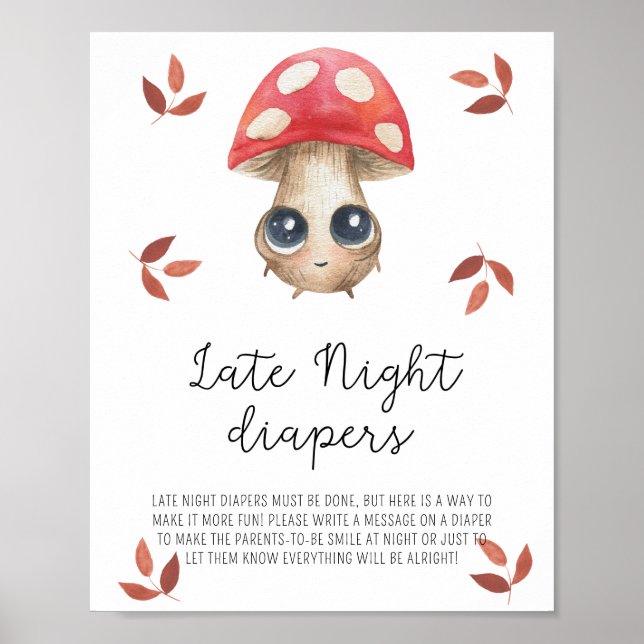 Póster Hongo lindo - Pañales de Noche Tarde (Frente)