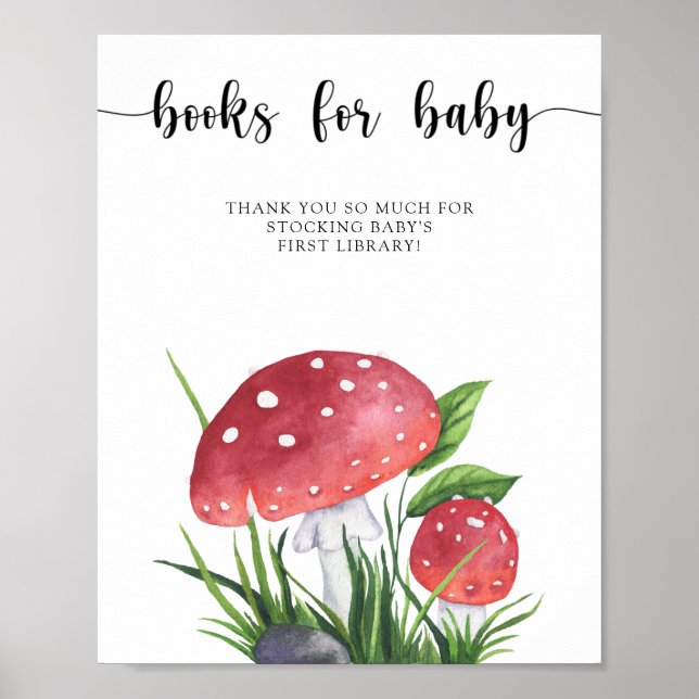 Póster Hongos acuarelas - libros para bebé (Frente)