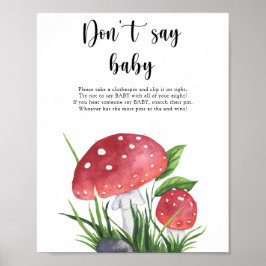 Póster Hongos amanita mosca No digas bebé