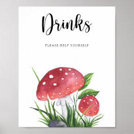 Póster Hongos - Bebidas sírvete tú mismo