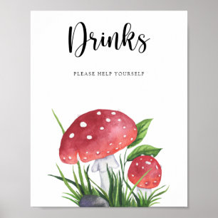 Póster Hongos - Las bebidas te ayudan