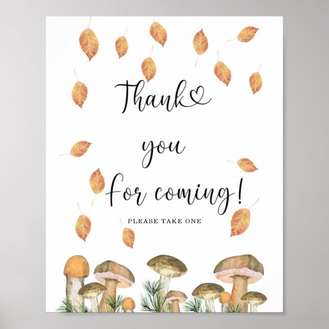 Póster Hongos otoñales - Gracias por venir (Frente)