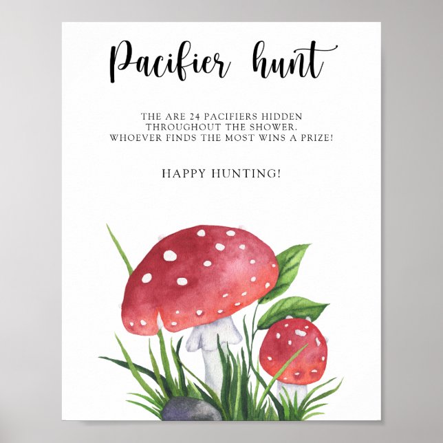 Póster Hongos - pacificador caza bebé juego de ducha (Frente)