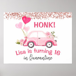 Póster ¡Honk! Es mi fiesta de cumpleaños conduciendo por
