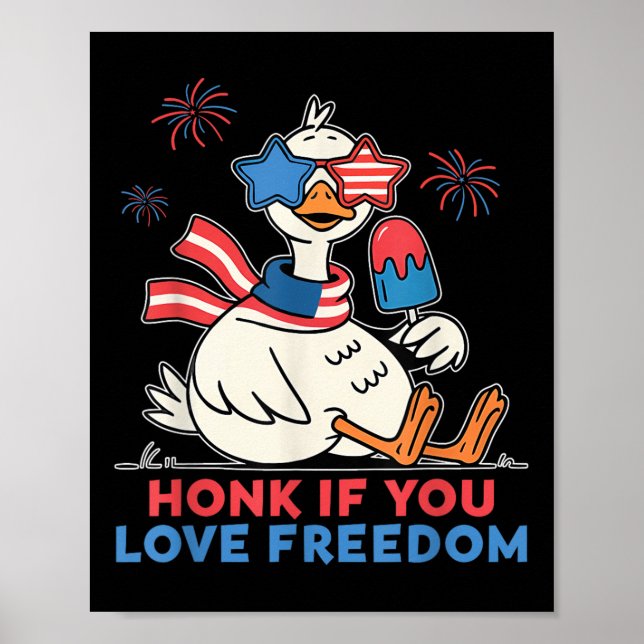 Póster Honk si te gusta la libertad de los estadounidense (Frente)
