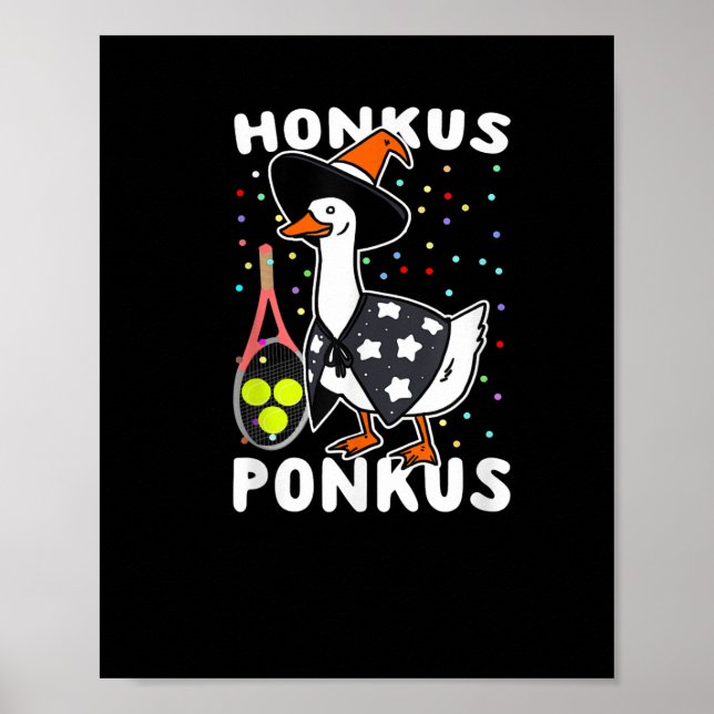 Póster Honkus Ponkus Funny Goose Halloween Tenis (Frente)