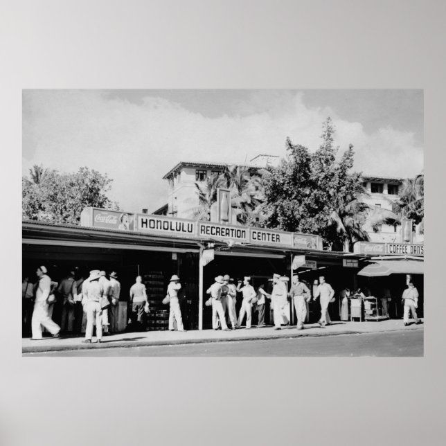 Póster Honolulu, HA - View of the Honolulu (Frente)