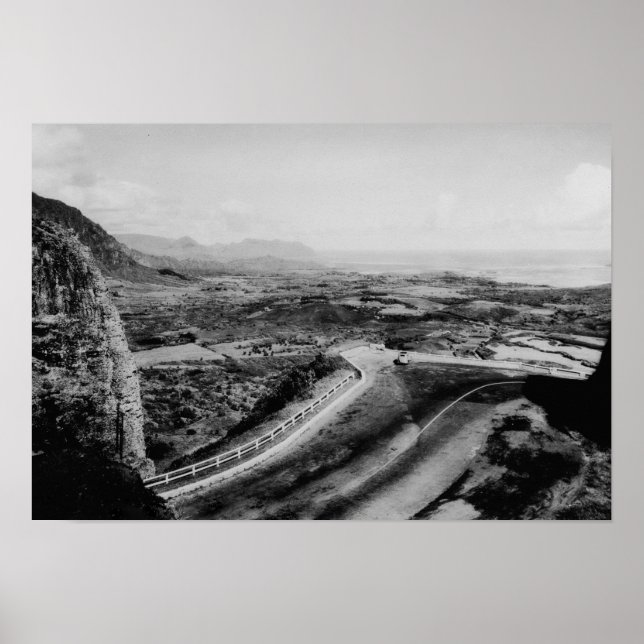 Póster Honolulu, Hawaii - Vista del Pali (Frente)