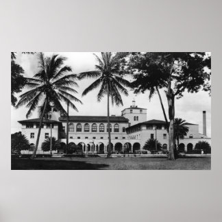 Póster Honolulu, la visión hawaiana del Bldg federal y po
