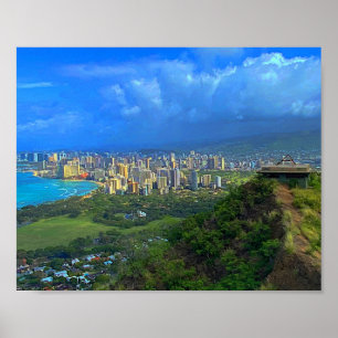 Póster Honolulu, Poster del Skyline #1 de Hawaii