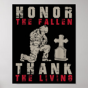 Póster Honor a los caídos gracias a un soldado orgulloso