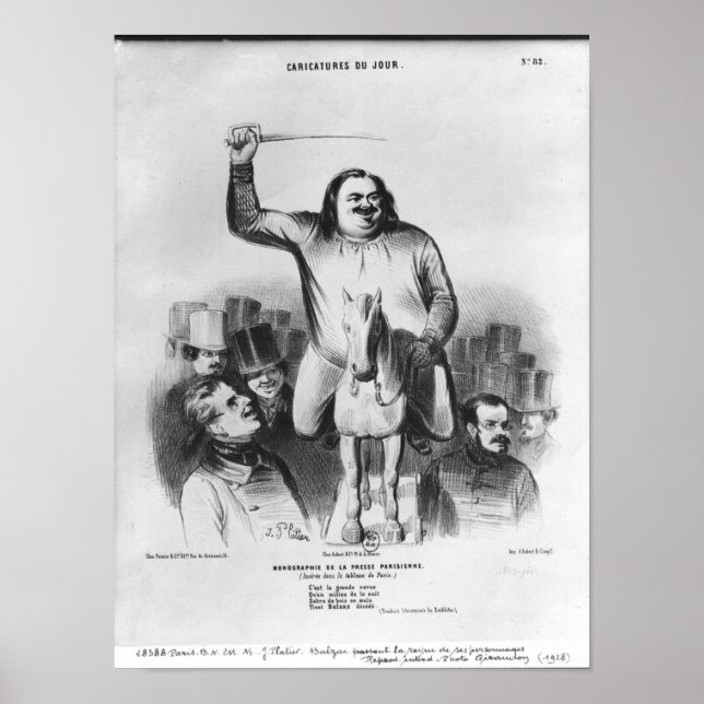 Póster Honore de Balzac (Frente)